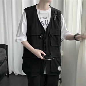 工装马甲背心男口袋港风潮流2023夏季新款ins外套W2003-P35，男装背心/马甲，星座412-2