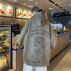 23/秋季360G麂皮绒烧花宽松休闲连帽卫衣JWY252-P55控78，男装卫衣，电商B370