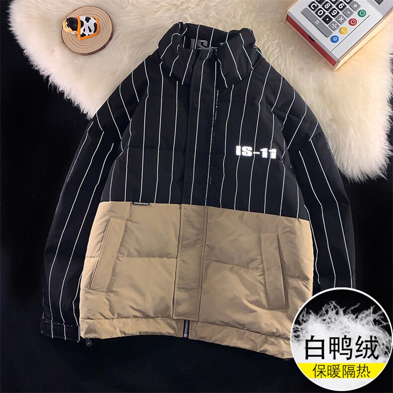 羽绒服男大码休闲拼接保暖上衣冬季潮牌高街帅气7086P285限398,男装羽绒服,电商A089-1