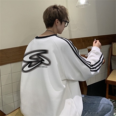 美式三杠条纹复圆领卫衣秋冬男女宽松长袖SW2482-P45控6850棉，男装卫衣，电商B370