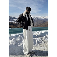 现货一件过冬1500G环保狼毛狼王短宽座山雕棉服JM006-p128，男装棉衣，星座910A