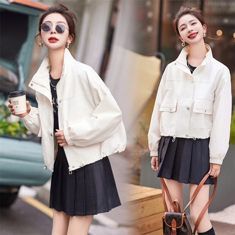 独特漂亮初春紫色气质薄款外套女春秋2025新款韩系休闲时尚工装潮,女装短外套,悦祺