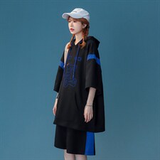 中性风2023夏季新款拼接连帽运动套装TZ802P75控108，男装休闲套装，A247A