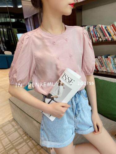 现货夏季双排口小衫爆，女装，人可·木易