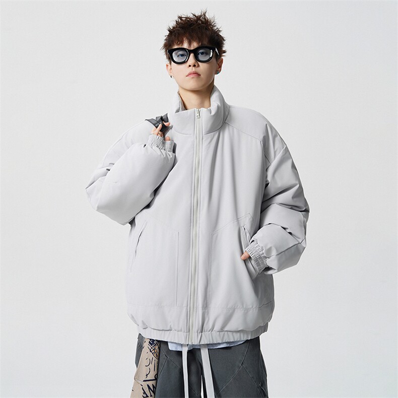 冬季美拉德立领棉服潮流百搭纯色棉衣撞色棉服外套HY8822-P75,男装棉衣,星座610B-1