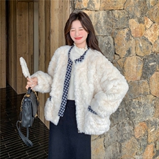 新款冬季短款毛外套2C153-715-P205K308，女装短外套，2C153