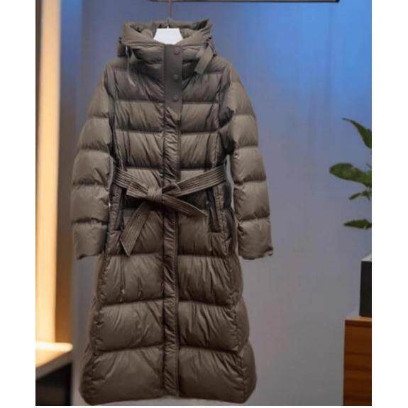 2024年秋冬季新款保暖鸭绒系带设计师款百搭气质中长款羽绒服，女装羽绒服，牛米欧羽绒服工厂店