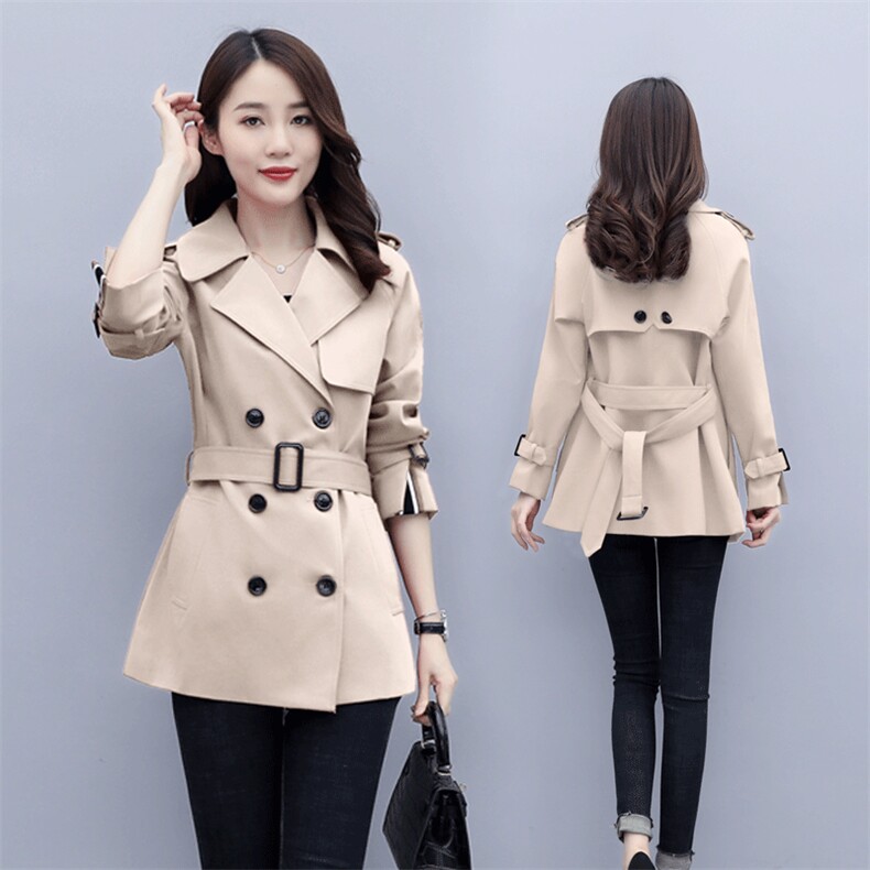 小个子风衣百搭气质2025春秋新款显高矮个子修身收腰短款外套女，女装风衣，韩蔻秀