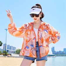 防晒衣女2025新款夏季宽松花色薄款透气户外旅游小个子防晒服外套，女装防晒衣，帛香坊