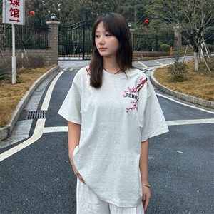 万针全刺绣工艺抖音得物高品质260克重磅纯棉双纱美式高街短袖T恤图片