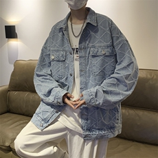 春秋宽松oversized高街牛仔夹克外套高级感ins潮牌上衣W5514-P62，男装夹克，星座512-2