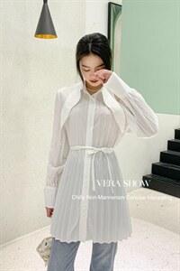 百褶衬衫连衣裙 设计师款图片