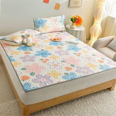 新款A类0.5乳胶凉席款三件套不夹棉加厚凉感丝乳胶凉席，凉席，一起卖家纺