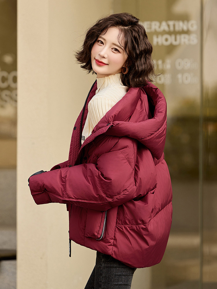 新款现货白鸭绒短款羽绒服女冬季2024年新款高级感时尚小个子,女装羽绒服,然然