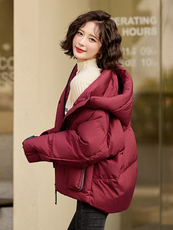 新款现货白鸭绒短款羽绒服女冬季2024年新款高级感时尚小个子，女装羽绒服，然然