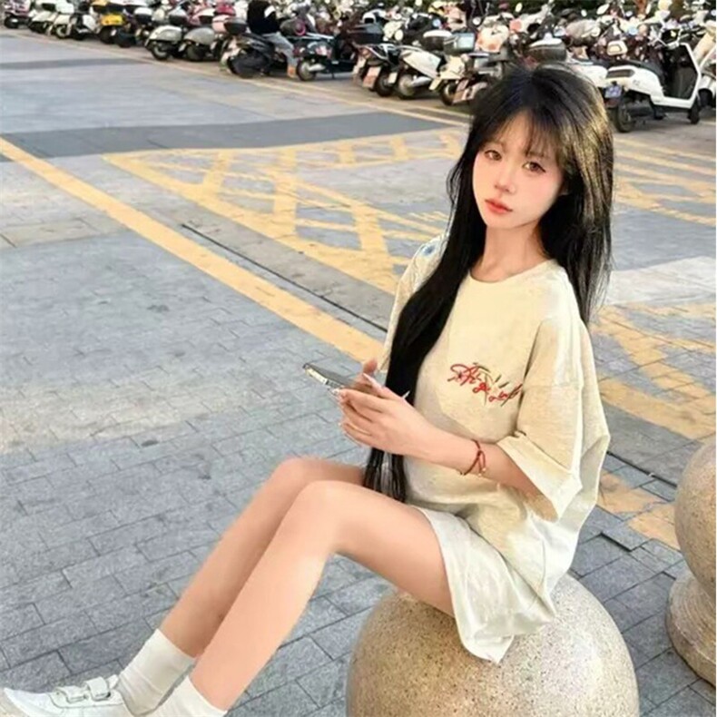 万针全刺绣工艺抖音得物高品质260克重磅纯棉双纱美式高街短袖T恤,男装T恤,电商A486