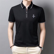 中老年t恤男士夏季2023年新款爸爸夏装冰丝短袖中年商务休闲上衣，男装T恤，电商B212（原钱塘6029）