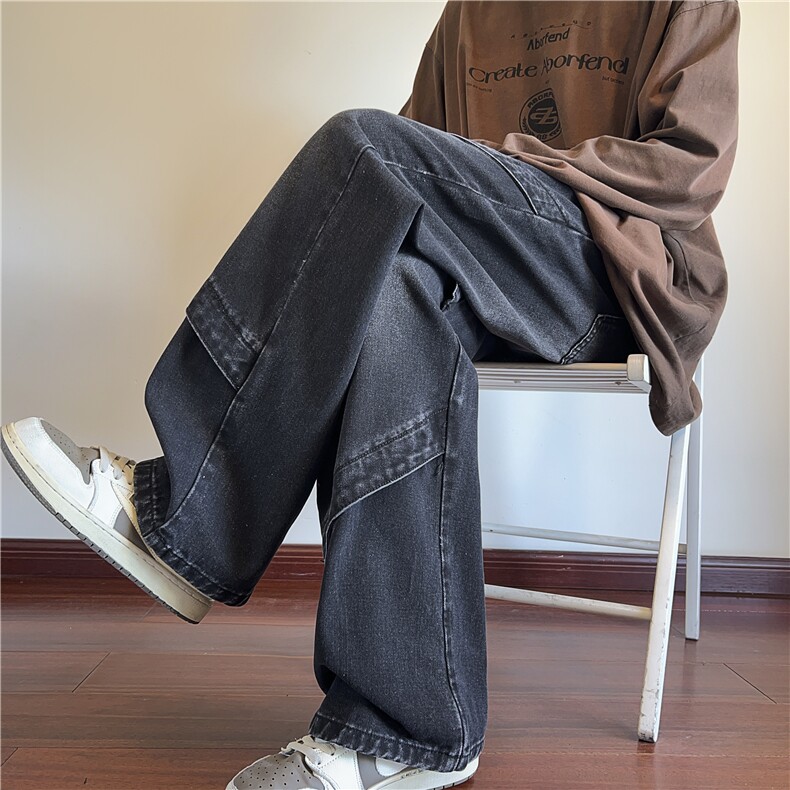 2025秋季新款美式高街复古水洗直筒牛仔裤B315-K24277-p55控78,男装牛仔裤,电商B315