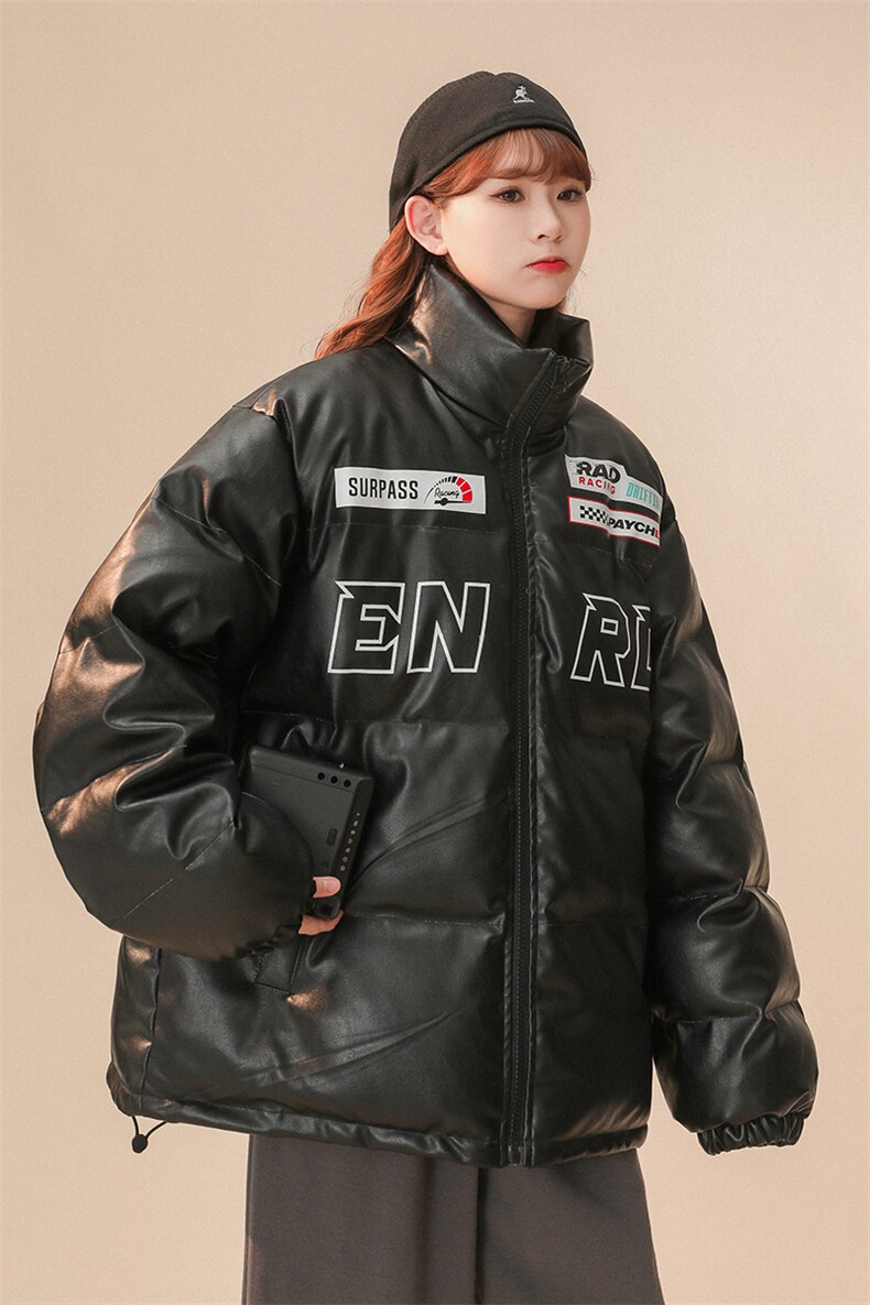 EQ156帅气女骑士机车服皮衣外套冬季赛车服棉衣棉服2024新款P118,男装皮衣,电商C306-1