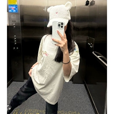 万针全刺绣工艺抖音得物高品质260克重磅纯棉双纱美式高街短袖T恤，男装T恤，电商A486-1