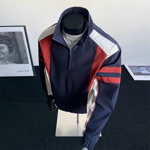 潮牌美式撞色拼接运动立领外套男宽松百搭夹克JK01573-P75