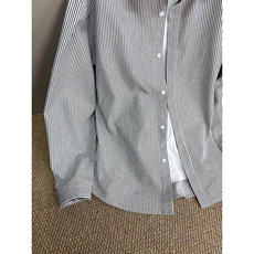 B221美式ins高街暗黑宽松条纹长袖衬衫SY2540-特P35控59，男装衬衫，电商B221