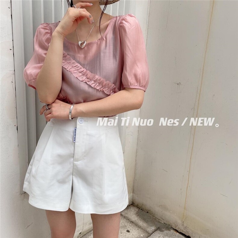 木耳边小衫，女装，麦缇诺