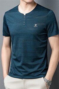 2023夏季新款短袖T恤男圆领半袖纯色印花宽松休闲潮流衣服打底衫图片