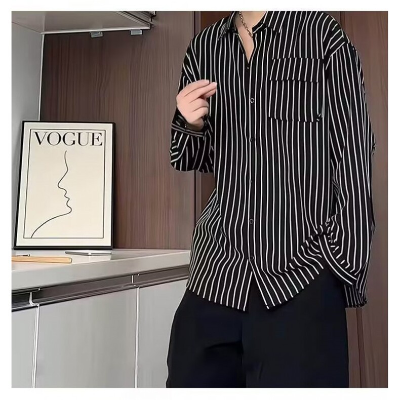 1506/QC0680/P34长袖衬衫日系港风衬衣男生夏季潮流百搭休闲外套,男装衬衫,星座1506