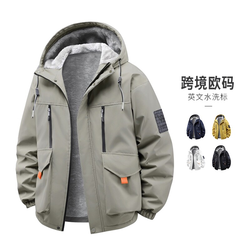 潮牌加绒加厚外套男秋冬款2025新款夹克外套冲锋衣KJ8691-P90,男装夹克,星座610（原A335）