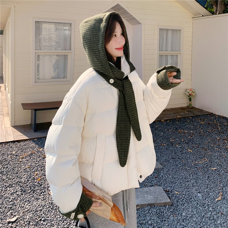 新品有货！韩系兔耳撞色羽绒服2C213-930-P285-K418,女装羽绒服,2C213