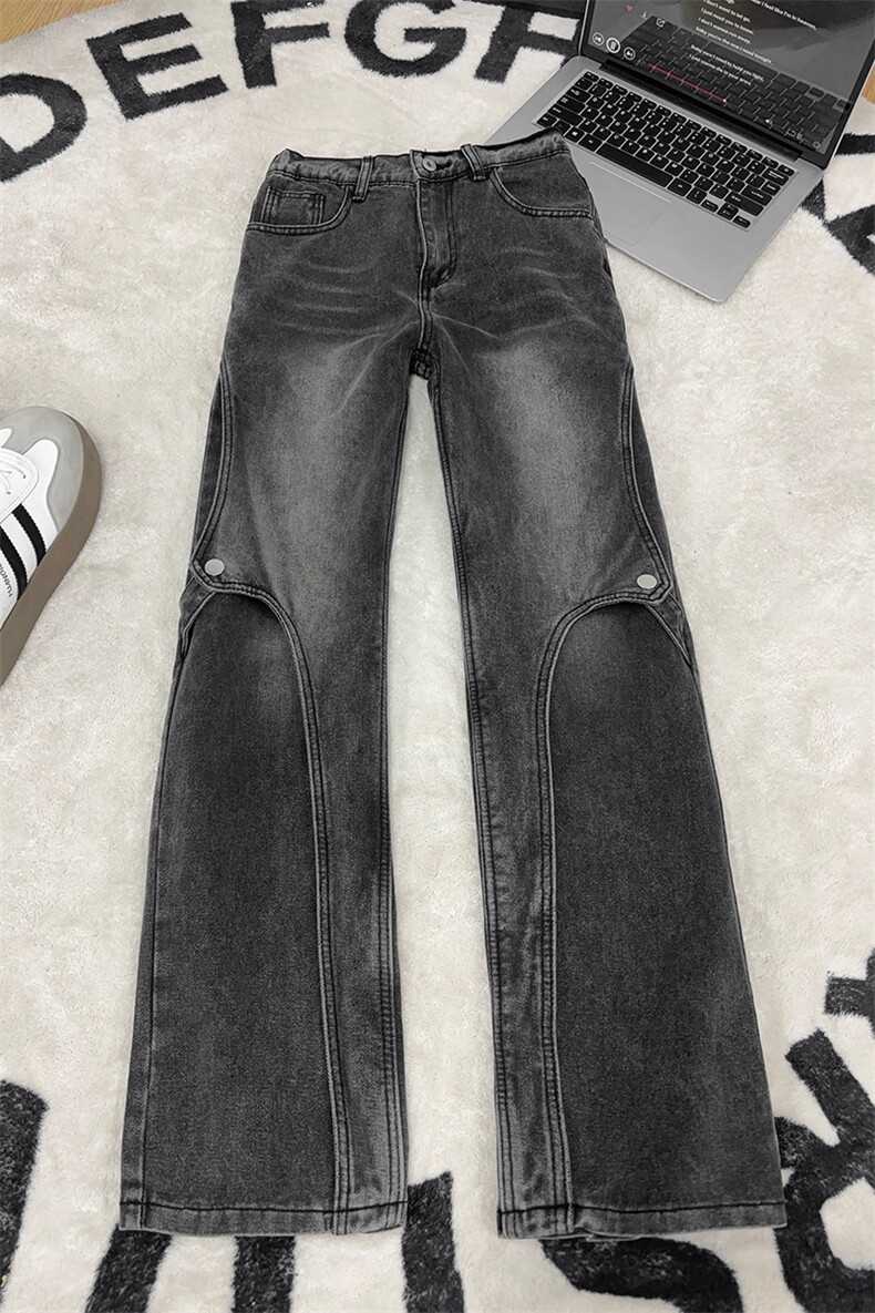 B221美式ins高街暗黑个性设计宽松直筒牛仔裤LK26620-特P50控88,男装牛仔裤,电商B221