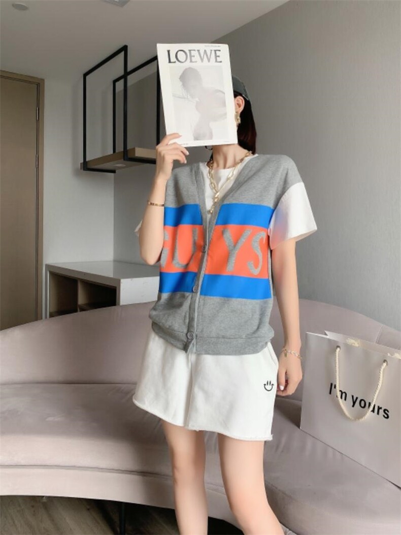 夏季新款假两件短袖上衣，女装，依诺阁