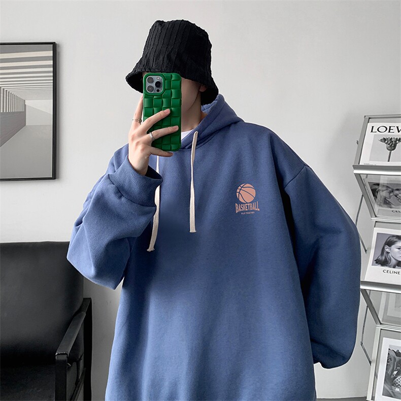 WY2237-P35加绒款-P40纯棉连帽卫衣男大码运动帽衫宽松薄外套男,男装卫衣,电商A040