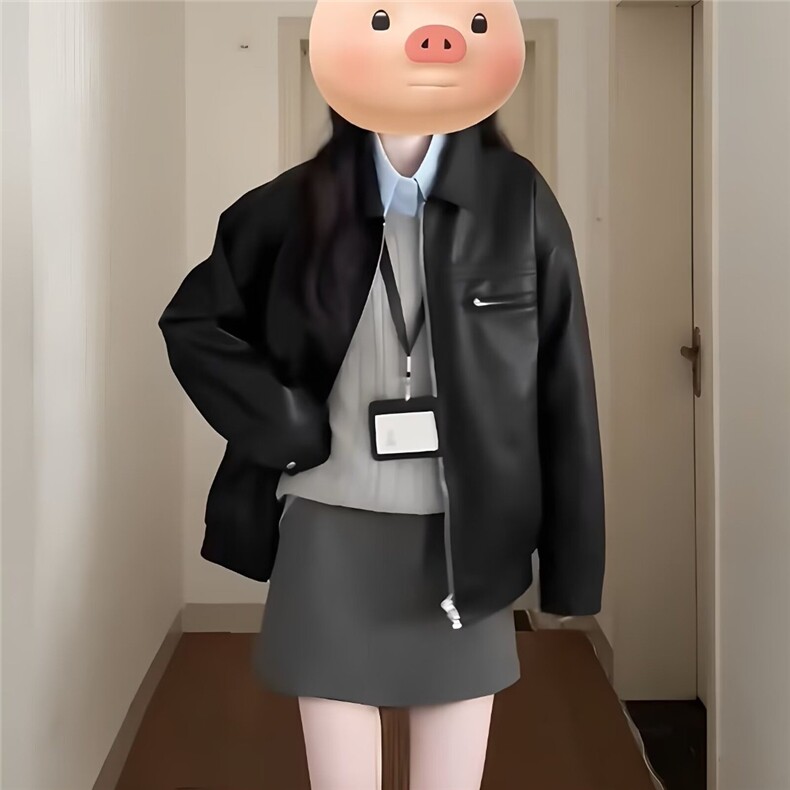 美式复古美拉德拉链PU皮衣宽松皮夹克潮牌机车外套Y1033-P80网图图片