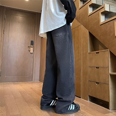 美式vibe牛仔裤男春季潮牌直筒宽松休闲裤水洗裤子男N0066-p48，男装牛仔裤，星座1008