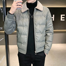80%白鸭绒羽绒服男店主风新款羊羔毛领翻领外套B317/PY105/P165，男装羽绒服，电商B317