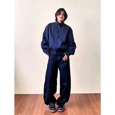 网图有货藏青色复古哈灵顿夹克立领飞行员棒球服外套男A337-P70，男装夹克，星座1505