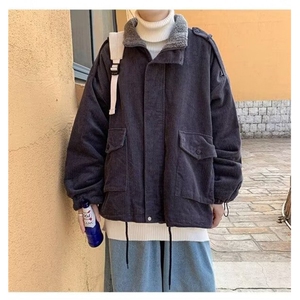 美式休闲羊羔绒棉衣外套男冬季加厚保暖棉服图片