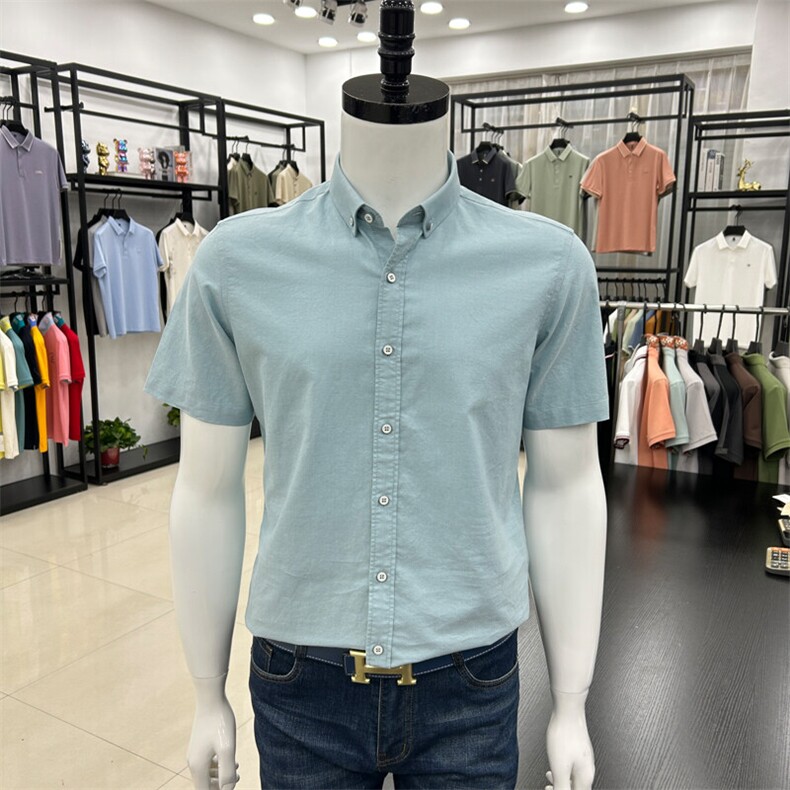 十色可选100棉衬衫纯色衬衣男夏季新品,男装衬衫,钱塘207-1