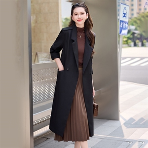 风衣女正肩显瘦收腰2025春今年流行中长款外套高级感大衣简单大气图片