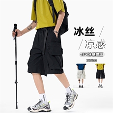 特批P28无差价夏季薄款冰丝凉感复古多口袋大码工装短裤男DK5865，男装休闲裤，电商A001-1