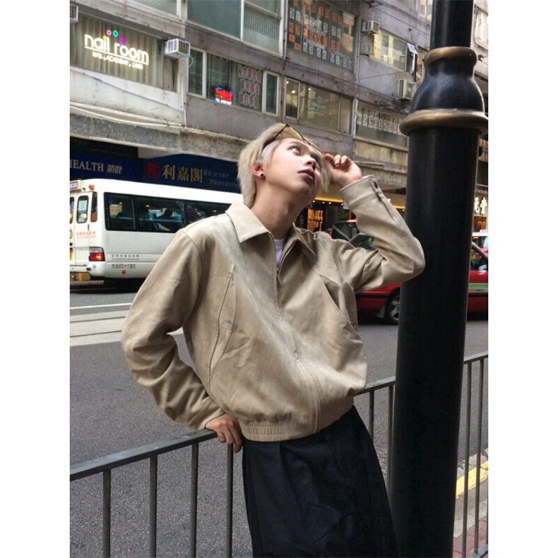 网图短款麂皮绒夹克春季时尚外套1209-1-JK21-P90主推可谈，男装夹克，星座1209-1