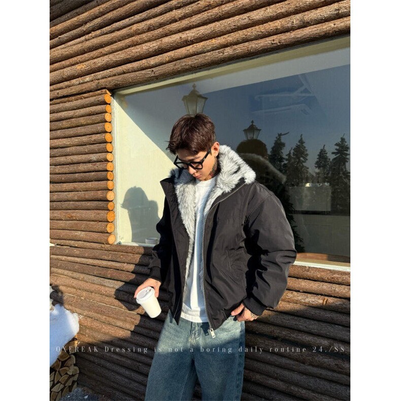 网络图现货冬季加厚保暖毛领百搭棉服外套R8216-P130,男装棉衣,星座1005-4