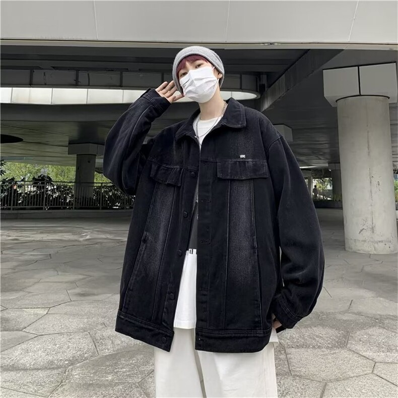痞子帅气牛仔外套男韩版潮流2023秋冬季新款ins宽松夹克W3709-P60,男装大码男装,星座412-2
