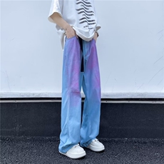 彩色牛仔裤男款夏季薄款宽松直筒多巴胺水洗裤子NZ818，男装牛仔裤，星座1116A-1（原606A）