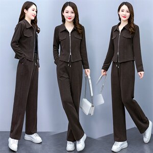 休闲运动套装女2025新款春秋时尚高端品牌妈妈洋端庄大气质两件套图片