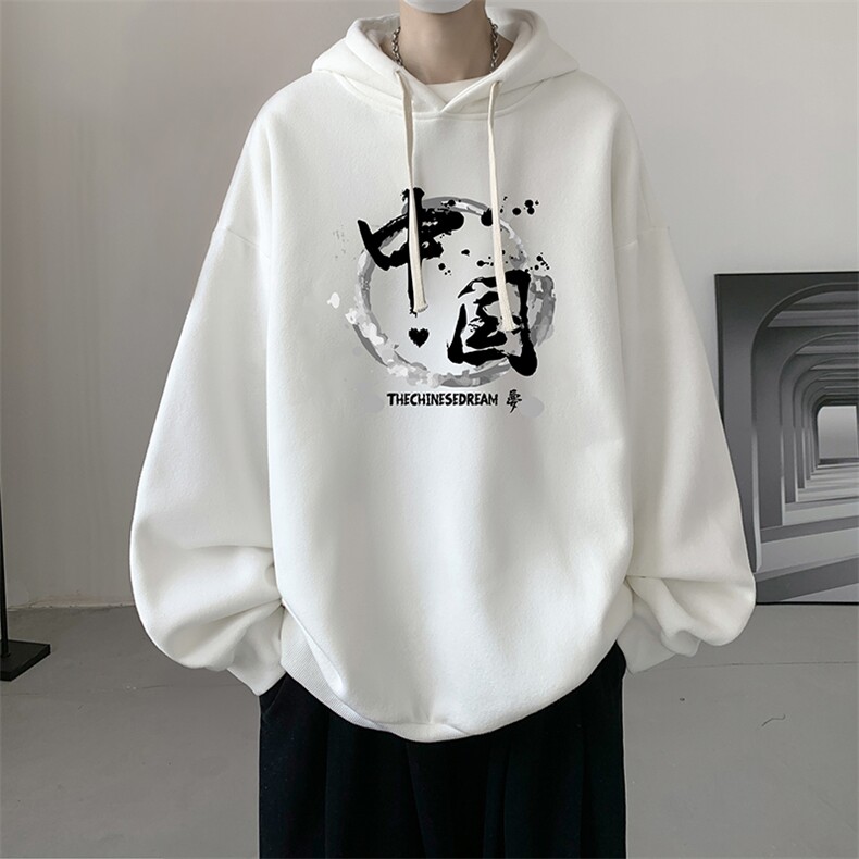 连帽卫衣男大码运动服帽衫外套WY2134-P35加绒款-P40,男装卫衣,电商A040