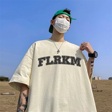 抖音得物二开现货供应220克夏装重磅美式高街宽松短袖t恤MT50，男装T恤，电商A486-1