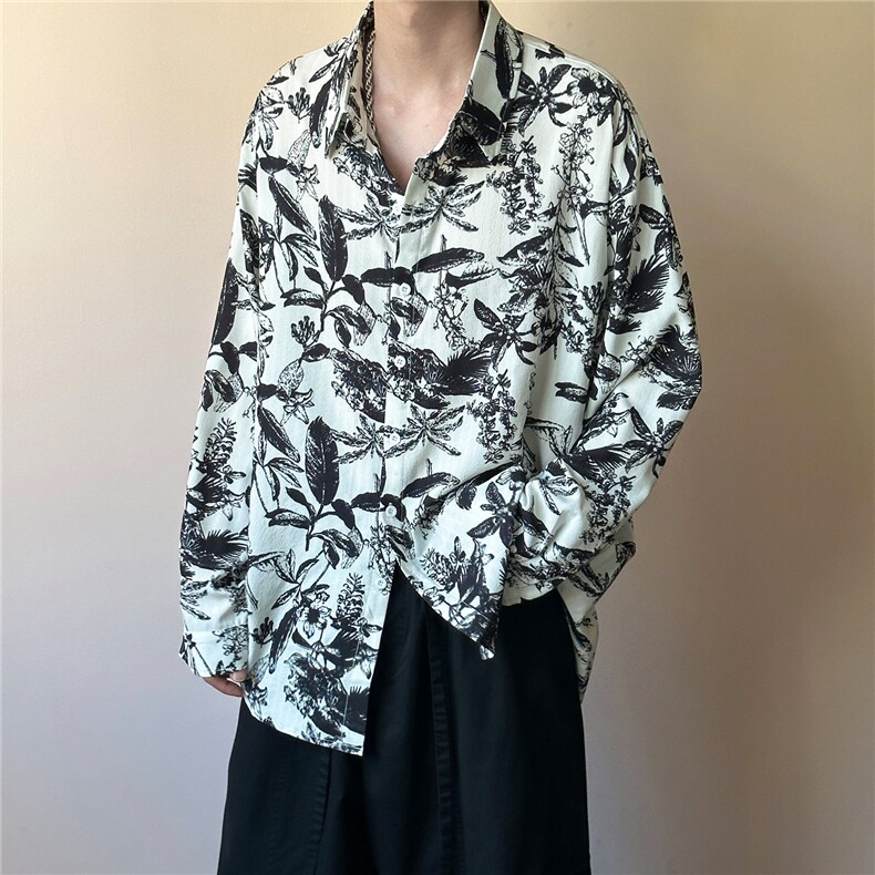 初秋现货印花衬衣男潮牌时尚花衬衫A351-AC25617-p55控108图片